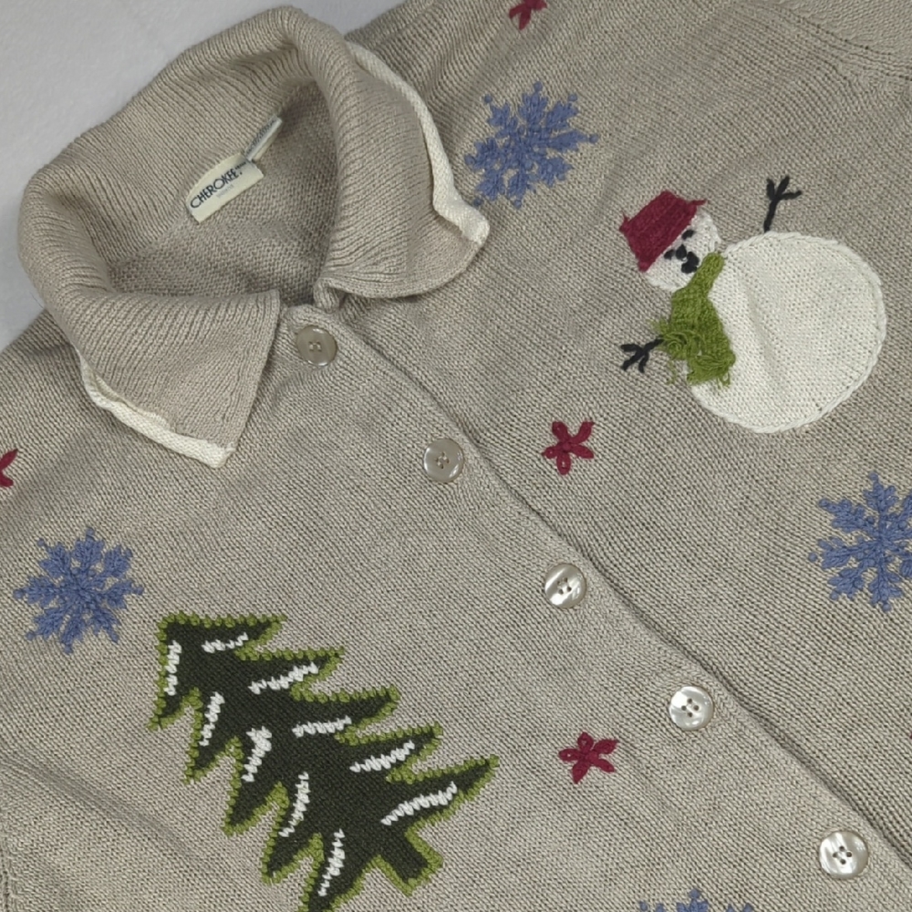 Vintage Cherokee Cardigan‎ Winter  Christmas Sweater Women's Size 2X